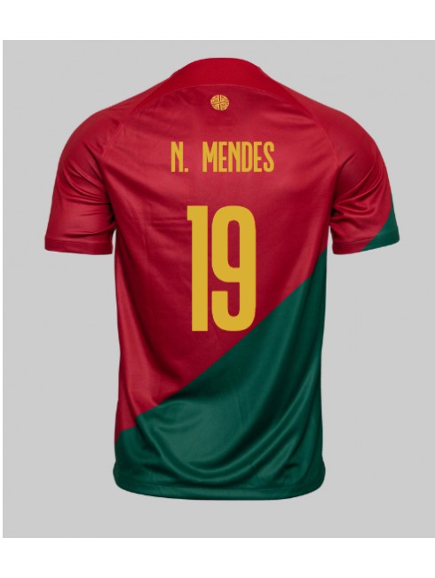Moški Nogometna dresi replika Portugalska Nuno Mendes #19 Domači SP 2022 Kratek rokav
